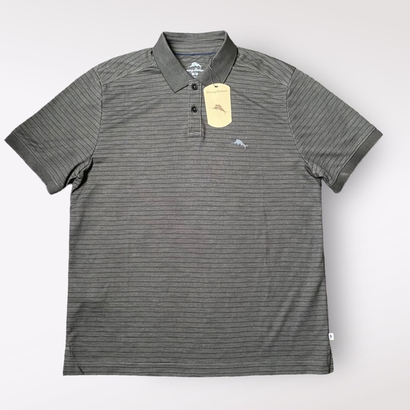 Tommy Bahama Other - NWT - TOMMY BAHAMA Coal stripped polo Size M